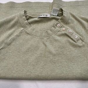 Orvis Women's Soft Long Sleeve Pull Over Top Sage Green Heather